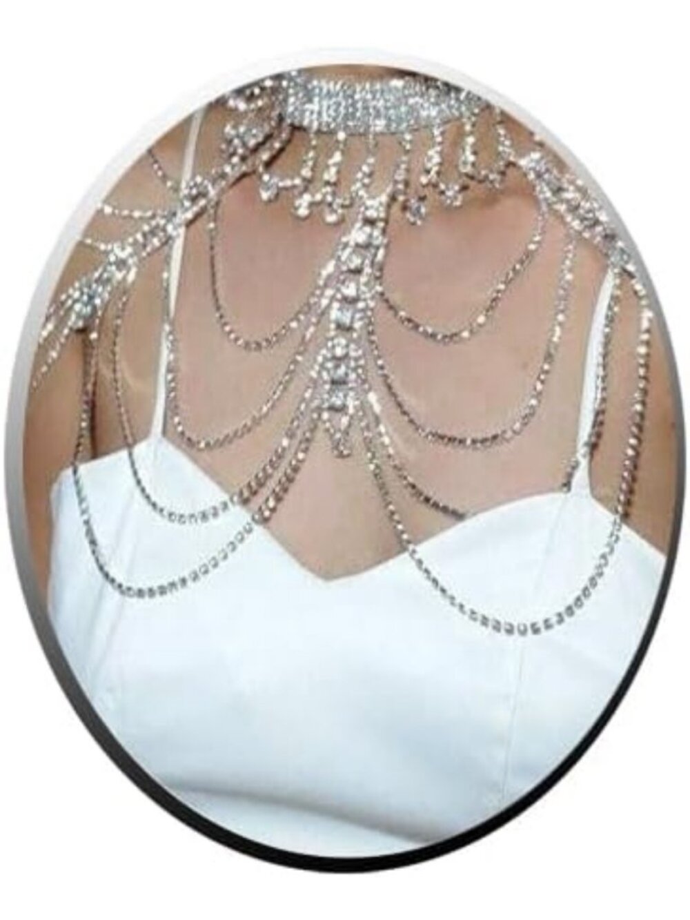 Elegant Rhinestone Shoulder Necklace Body Collar Jewelry - Luxury Crystal